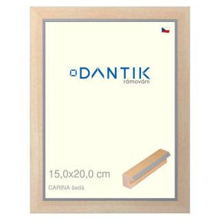 DANTIK rámeček 15x20 | CARINA šedá (Sklo Čiré)