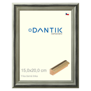 DANTIK rámeček 15x20 | Y-ka černá linka (Sklo Čiré)