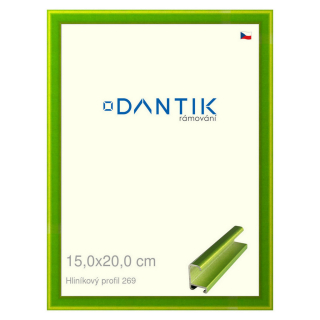 DANTIK rámeček 15x20 | ALU profil 7269 Zelená Smaragd broušená (Sklo Čiré)