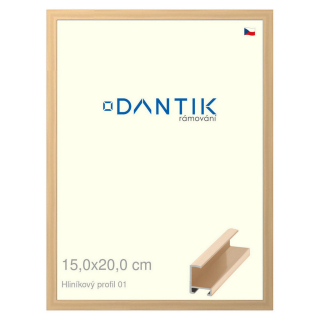 DANTIK rámeček 15x20 | ALU profil 6001 Zlatá lesklá (Sklo Čiré)