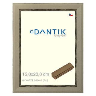 DANTIK rámeček 15x20 | AKVAREL béžová (Sklo Čiré)
