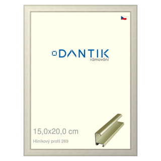 DANTIK rámeček 15x20 | ALU profil 7269 zlatá matná (Sklo Čiré)