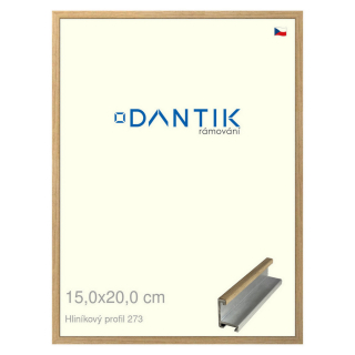 DANTIK rámeček 15x20 | ALU profil 7273 Dýha dub (Sklo Čiré)