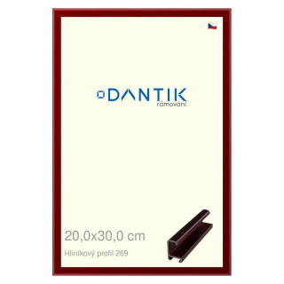 DANTIK rámeček 20x30 | ALU profil 7269 Červená Rubin broušená (Sklo Čiré)