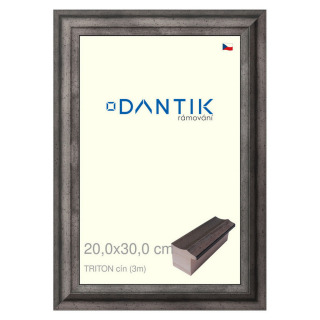 DANTIK rámeček 20x30 | TRITON cín (Sklo Čiré)
