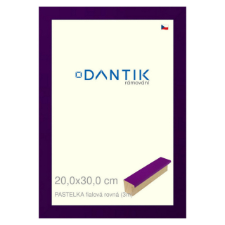 DANTIK rámeček 20x30 | PASTELKA fialová rovná (Sklo Čiré)