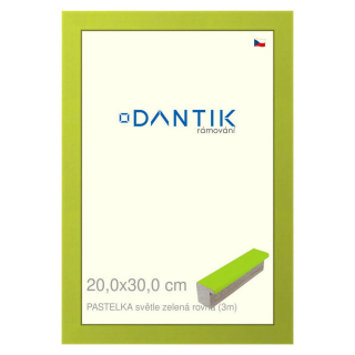DANTIK rámeček 20x30 | PASTELKA světlezelená rovná (Sklo Čiré)