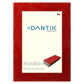 DANTIK rámeček 20x30 | RETRO červená (Sklo Čiré)