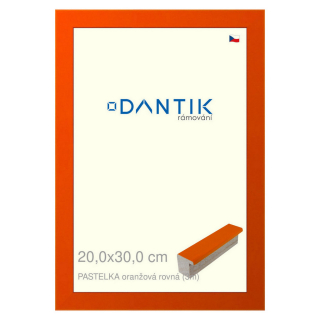 DANTIK rámeček 20x30 | PASTELKA oranžová rovná (Sklo Čiré)