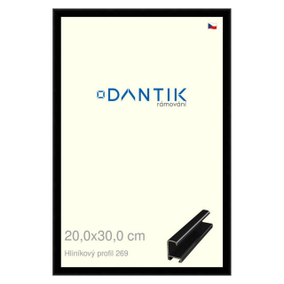 DANTIK rámeček 20x30 | ALU profil 7269 Černá lesklá (Sklo Čiré)