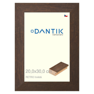 DANTIK rámeček 20x30 | RETRO hnědá (Sklo Čiré)