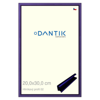DANTIK rámeček 20x30 | ALU profil 7002 modrá Azur matná (Sklo Čiré)