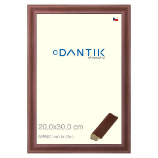 DANTIK rámeček 20x30 | NPINO hnědá (Sklo Čiré)