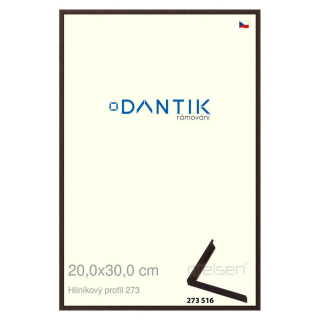 DANTIK rámeček 20x30 | ALU profil 7273 Dýha wenge tmavá (Sklo Čiré)