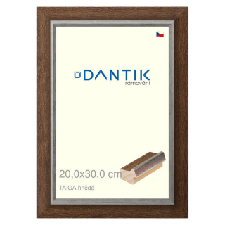 DANTIK rámeček 20x30 | TAIGA hnědá (Sklo Čiré)