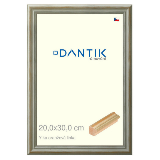 DANTIK rámeček 20x30 | Y-ka oranžová linka (Sklo Čiré)