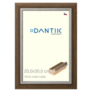 DANTIK rámeček 20x30 | TAIGA sv.hnědá (Sklo Čiré)