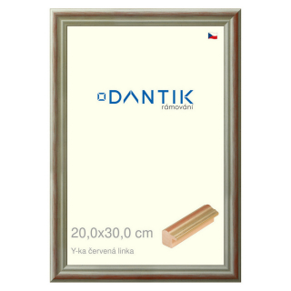 DANTIK rámeček 20x30 | Y-ka červená linka (Sklo Čiré)