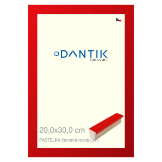 DANTIK rámeček 20x30 | PASTELKA červená rovná (Sklo Čiré)
