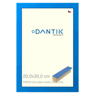 DANTIK rámeček 20x30 | PASTELKA světle modrá rovná (Sklo Čiré)