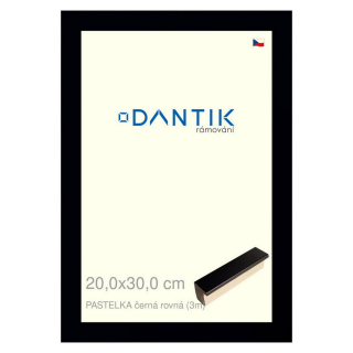 DANTIK rámeček 20x30 | PASTELKA černá rovná (Sklo Čiré)