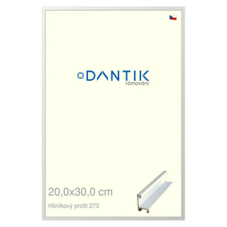 DANTIK rámeček 20x30 | ALU profil 7273 Bílá matná (Sklo Čiré)