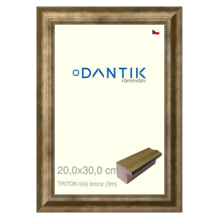 DANTIK rámeček 20x30 | TRITON bílý bronz (Sklo Čiré)