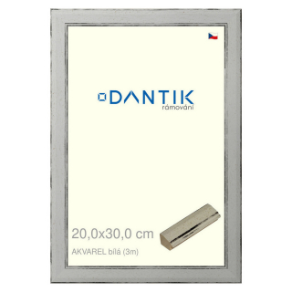 DANTIK rámeček 20x30 | AKVAREL Bílá (Sklo Čiré)