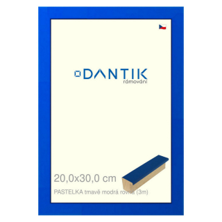 DANTIK rámeček 20x30 | PASTELKA tmavěmodrá rovná (Sklo Čiré)