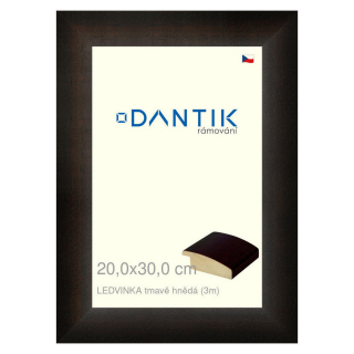 DANTIK rámeček 20x30 | LEDVINKA tmavě hnědá (Sklo Čiré)
