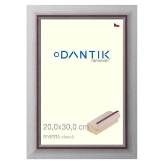 DANTIK rámeček 20x30 | RIVIERA vínová (Sklo Čiré)