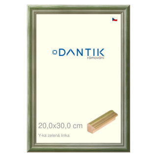 DANTIK rámeček 20x30 | Y-ka zelená linka (Sklo Čiré)