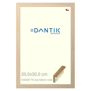 DANTIK rámeček 20x30 | KASSETTE dub bělený malá (Sklo Čiré)