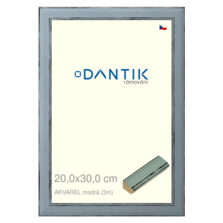 DANTIK rámeček 20x30 | AKVAREL modrá (Sklo Čiré)