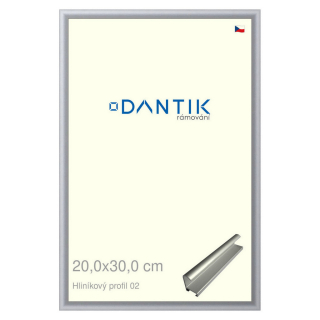 DANTIK rámeček 20x30 | ALU profil 7002 Stříbrná matná (Sklo Čiré)