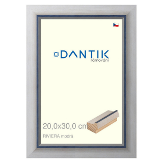 DANTIK rámeček 20x30 | RIVIERA modrá (Sklo Čiré)