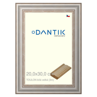 DANTIK rámeček 20x30 | TOULON bílá velká (Sklo Čiré)