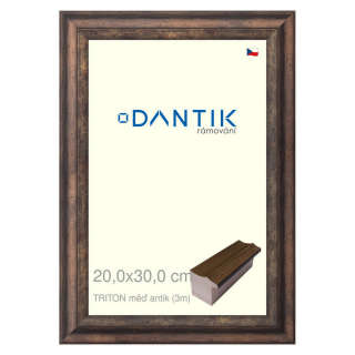 DANTIK rámeček 20x30 | TRITON měď antik (Sklo Čiré)