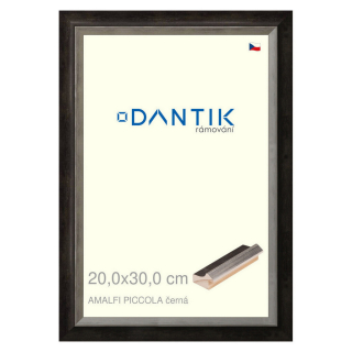 DANTIK rámeček 20x30 | AMALFI piccola černá (Sklo Čiré)