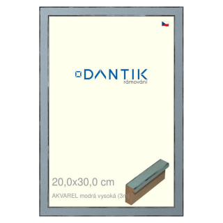 DANTIK rámeček 20x30 | AKVAREL modrá vysoká (Sklo Čiré)