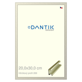 DANTIK rámeček 20x30 | ALU profil 7269 zlatá matná (Sklo Čiré)