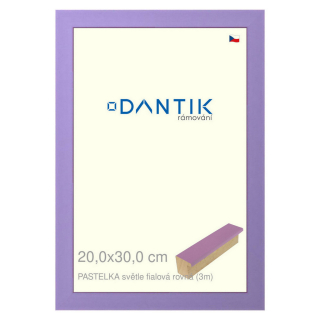 DANTIK rámeček 20x30 | PASTELKA světle fialová rovná (Sklo Čiré)