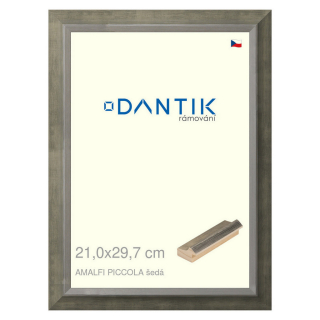 DANTIK rámeček 21x29,7 | AMALFI piccola šedá (Sklo Čiré)