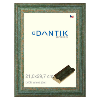DANTIK rámeček 21x29,7 | LYON zelená (Sklo Čiré)