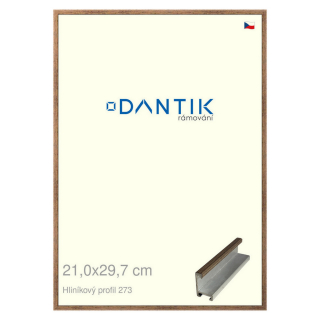 DANTIK rámeček 21x29,7 | ALU profil 7273 Dýha wenge (Sklo Čiré)