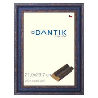 DANTIK rámeček 21x29,7 | LYON modrá (Sklo Čiré)