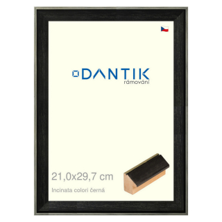 DANTIK rámeček 21x29,7 | INCLINATA colori černá (Sklo Čiré)