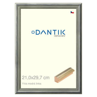 DANTIK rámeček 21x29,7 | Y-ka modrá linka (Sklo Čiré)