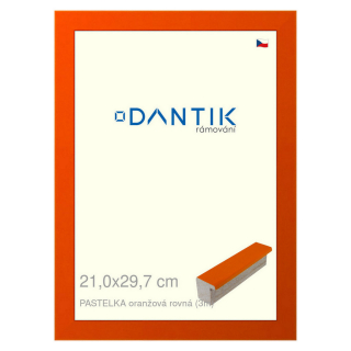 DANTIK rámeček 21x29,7 | PASTELKA oranžová rovná (Sklo Čiré)