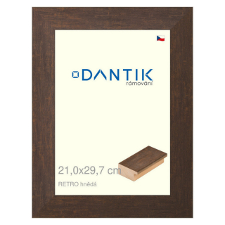 DANTIK rámeček 21x29,7 | RETRO hnědá (Sklo Čiré)